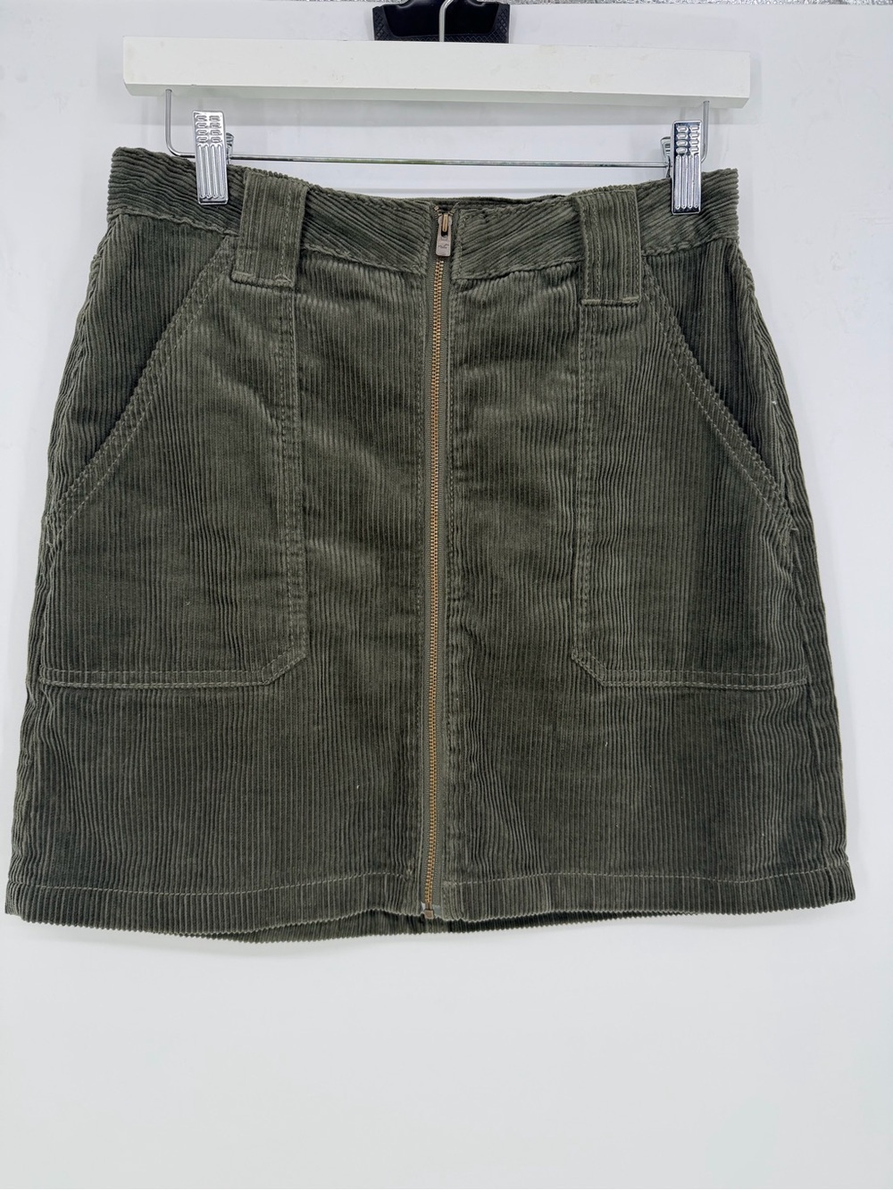 Hollister Corduroy Zip Up Front Skirt